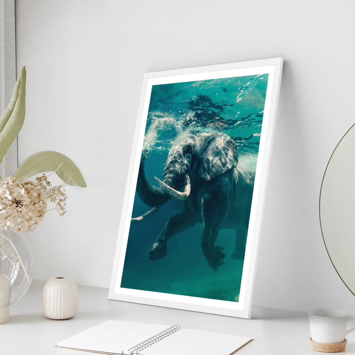 Poszter fekete keretben - Mindenki szeret úszni - 40x50 cm