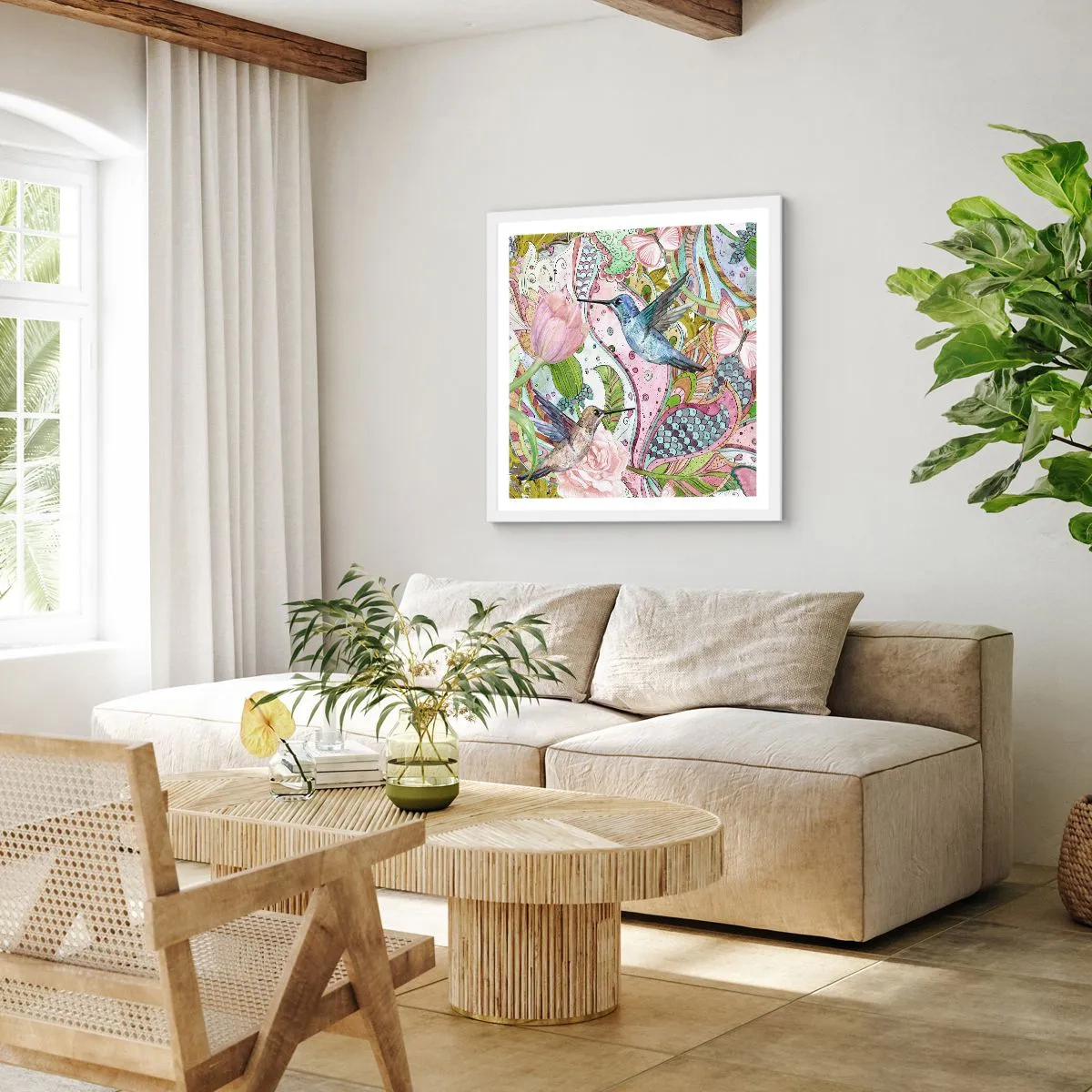 Poszter fekete keretben - Szőlőbe gabalyodva - 60x60 cm