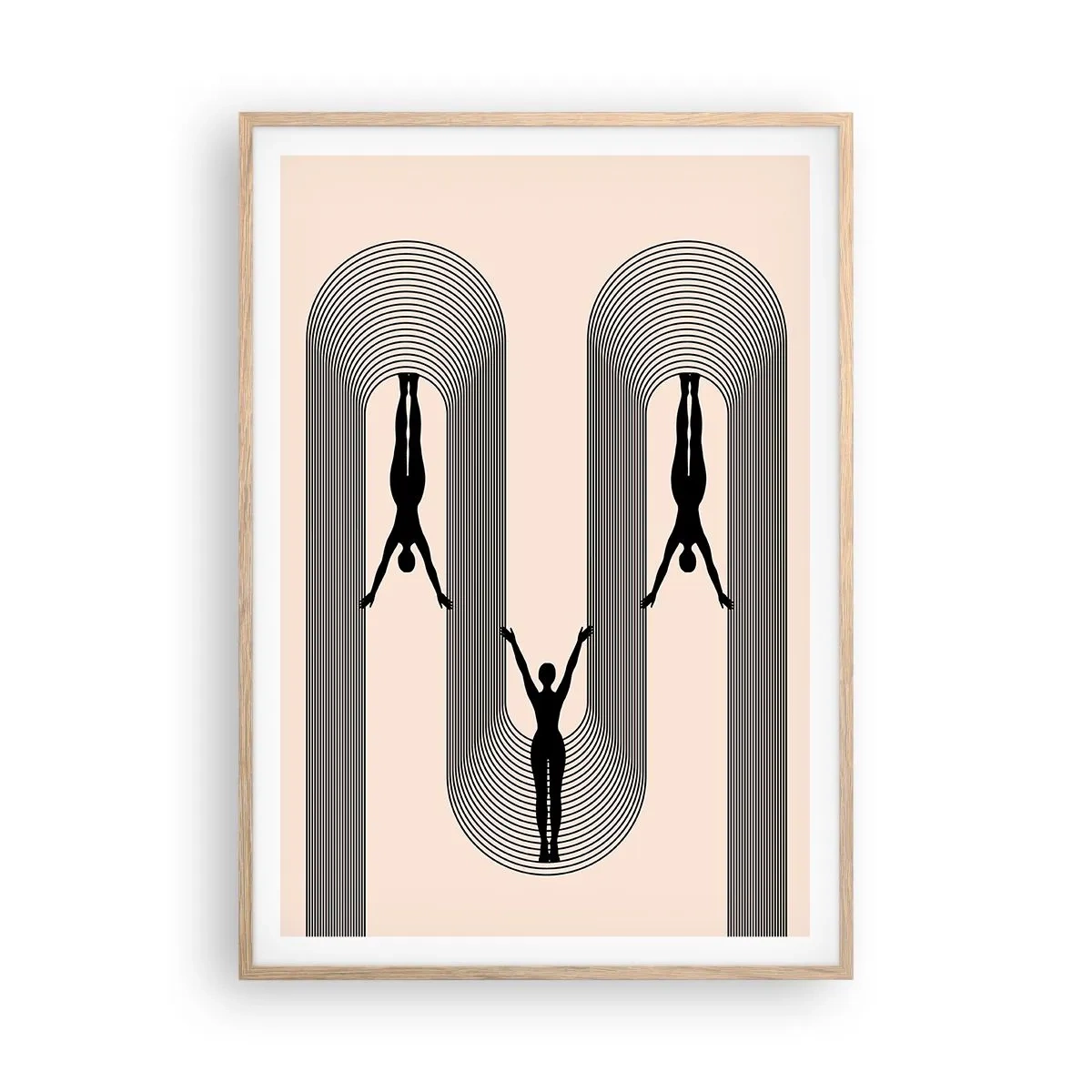 Poszter világos tölgy keretben - Fejjel lefelé - 70x100 cm