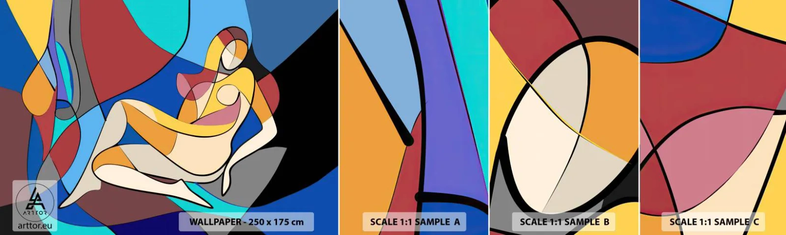 Fotótapéta Minta Standard Eco - Kubista akt - Kubizmus, Modern, Nő - 100x30 cm