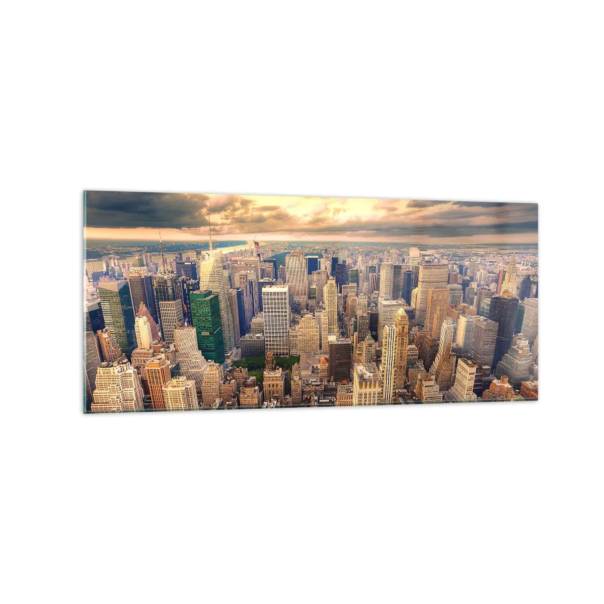 Üveg kép - Aranyozott metropolisz - 120x50 cm