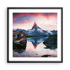 Poszter fehér keretben - A hegyek szíve forró - 50x50 cm