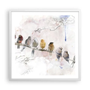 Poszter fekete keretben - Szárnyas találkozó - 60x60 cm
