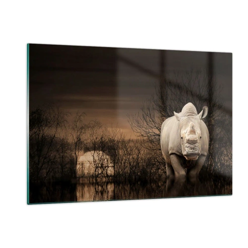 Üveg kép - Fehér a természet ellen - 120x80 cm