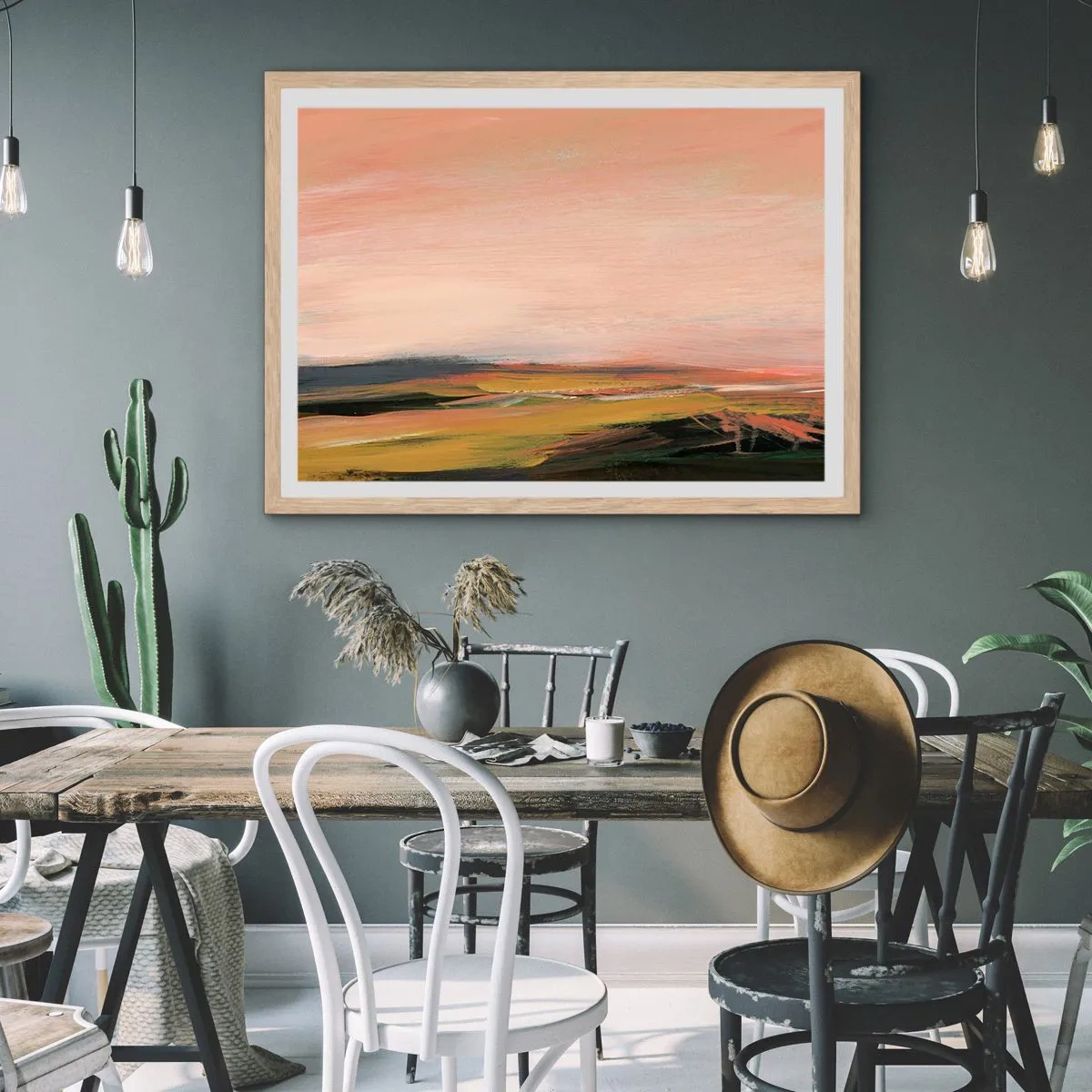 Poszter világos tölgy keretben - Rózsaszínben - 50x40 cm