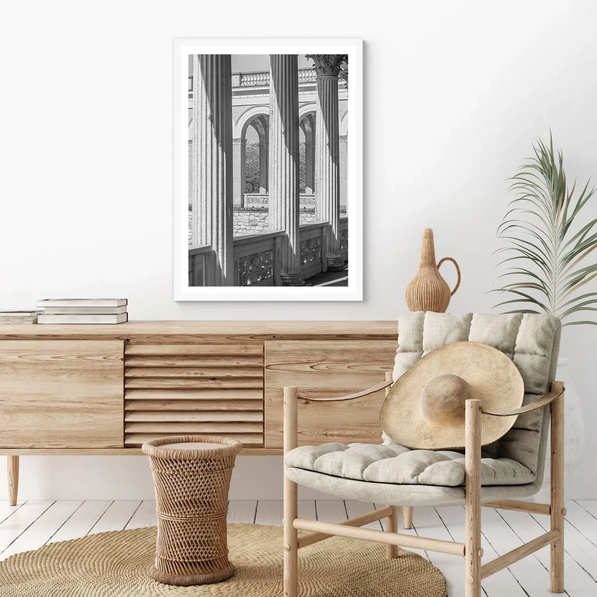 Poszter fekete keretben - Napsütötte árkádsor - 61x91 cm