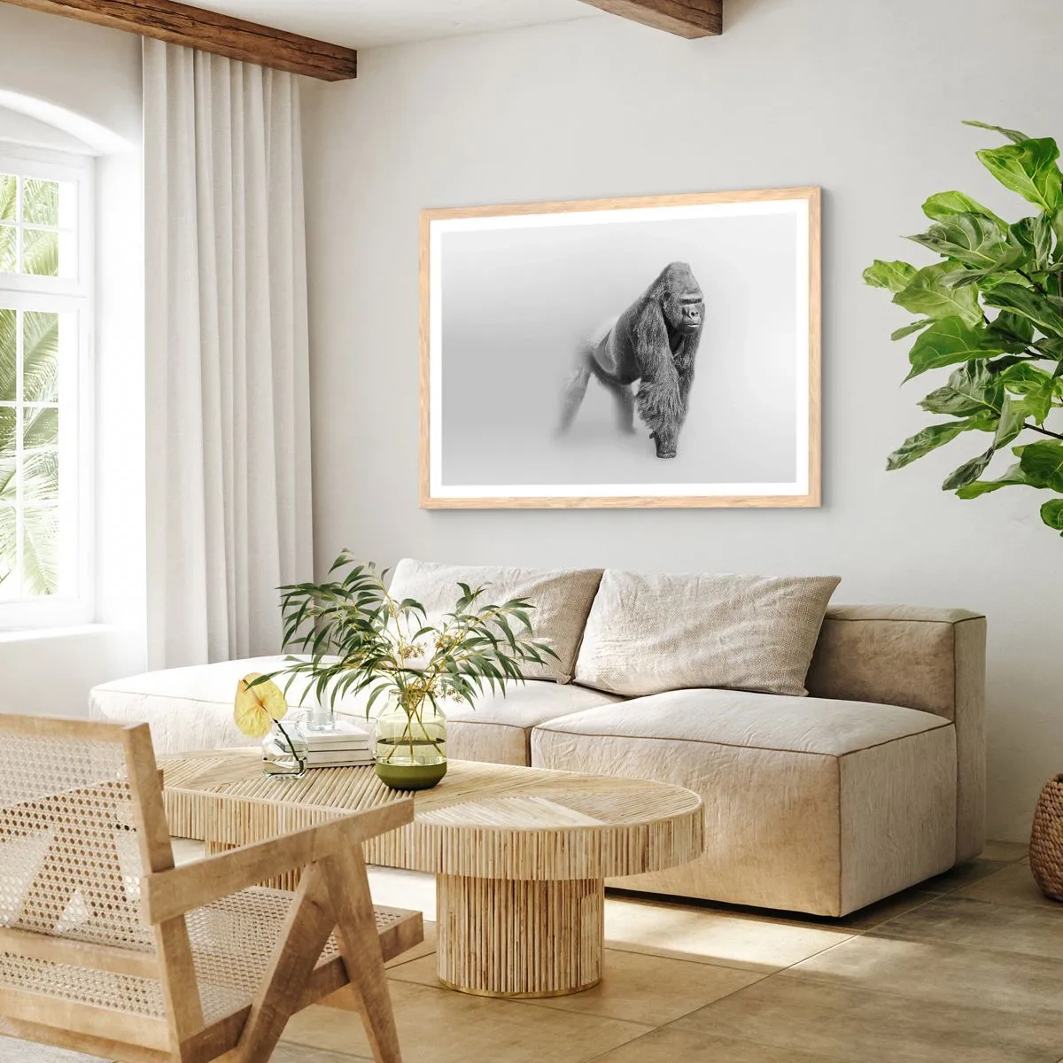 Poszter világos tölgy keretben - Magabiztos az erejében - 70x50 cm