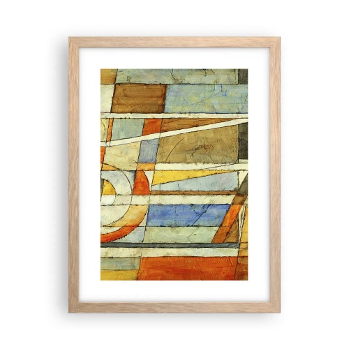 Poszter világos tölgy keretben - Kubizmus az építkezésen - 30x40 cm