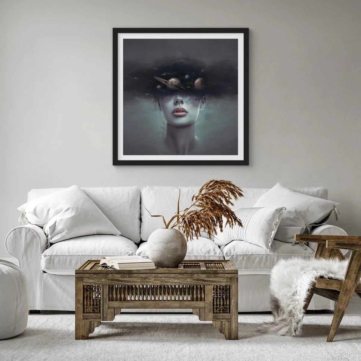 Poszter fehér keretben - És a bolygók megvadulnak... - 60x60 cm