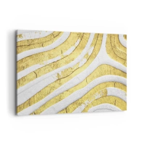 Vászonkép - Kompozíció fehér és arany színben - 120x80 cm