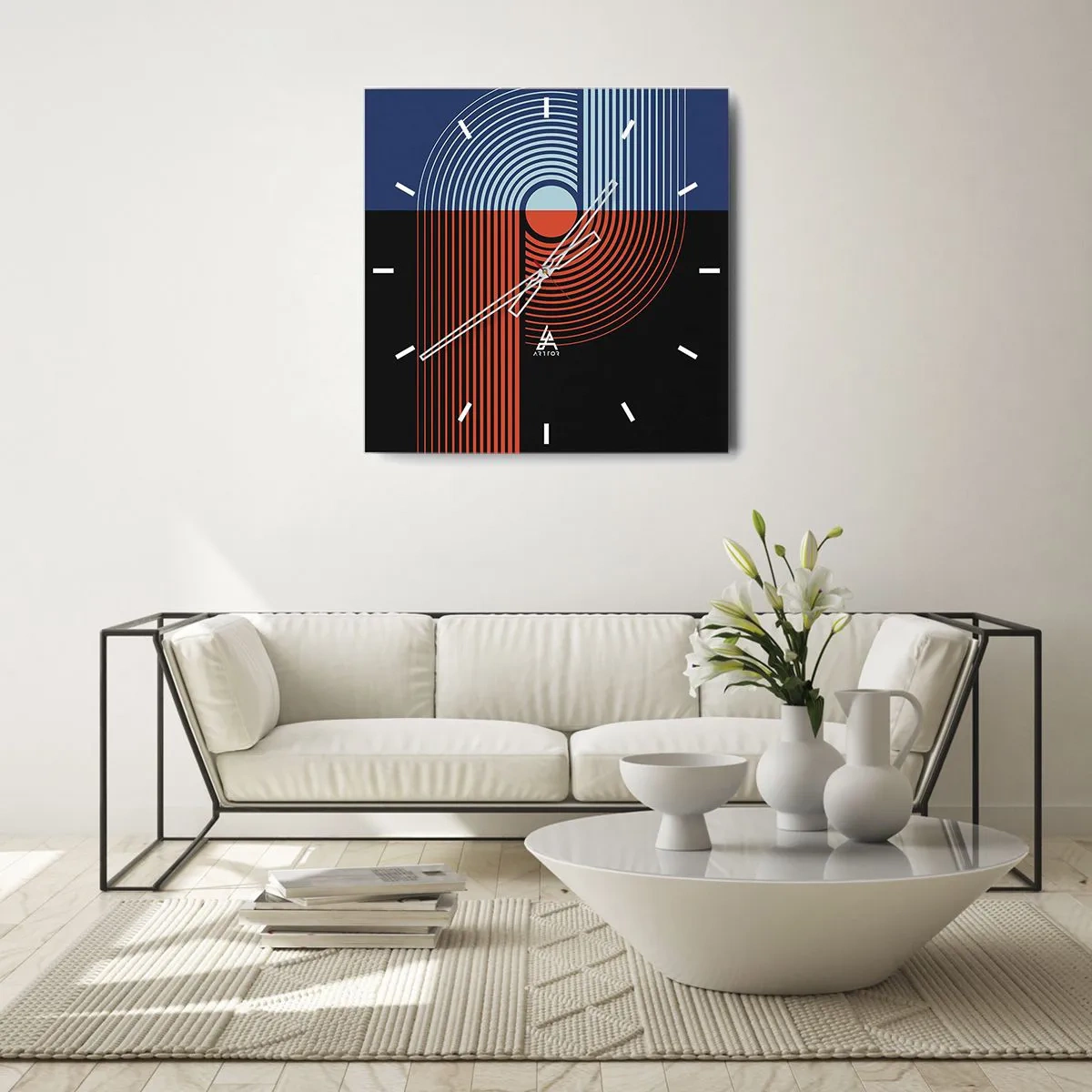 Falióra, Óra - Geometrikus ölelésben - 30x30 cm