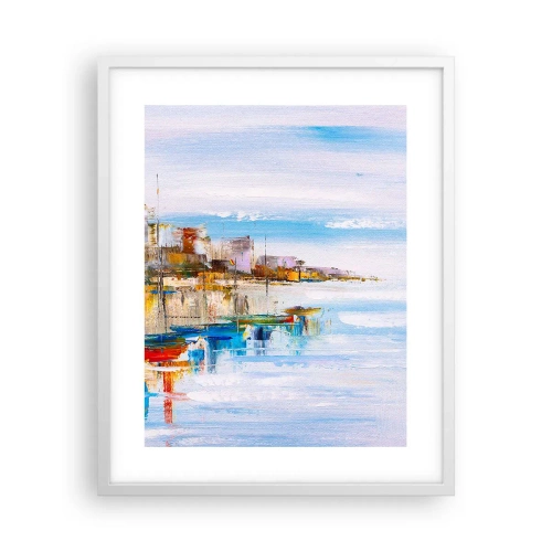 Poszter fekete keretben - Sokszínű városi kikötő - 40x50 cm
