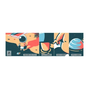 Fotótapéta Minta Öntapadós Deluxe Sticker - Más perspektívából - Absztrakció, Strand, Űrhajós - 100x30 cm