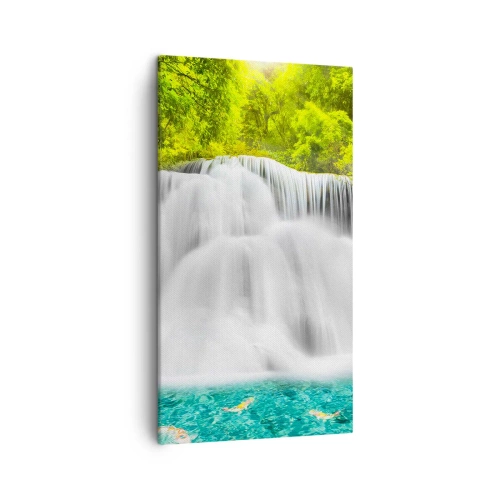 Vászonkép - Habzó zuhatag zöldtől azúrig - 45x80 cm