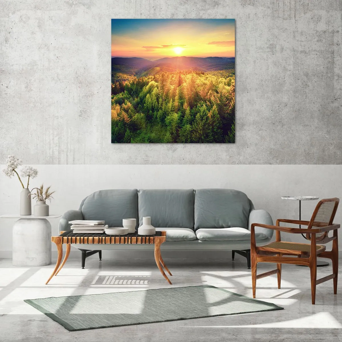 Üveg kép - Hegytetők és csúcsok - 40x40 cm