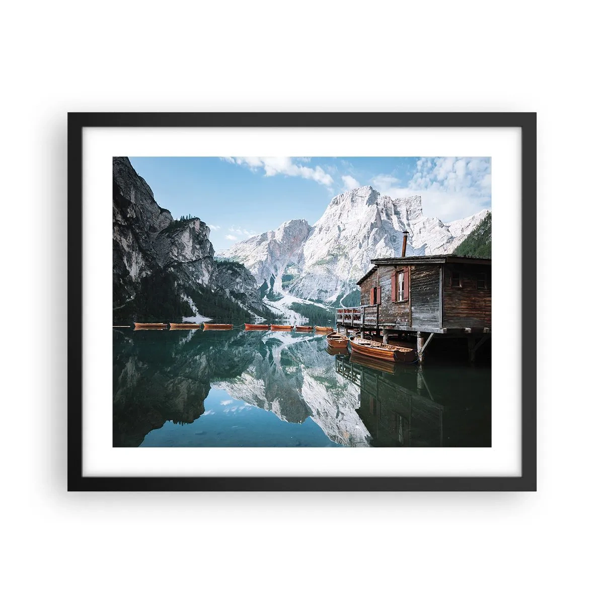 Poszter fehér keretben - Kristályos hegyi reggel - 50x40 cm