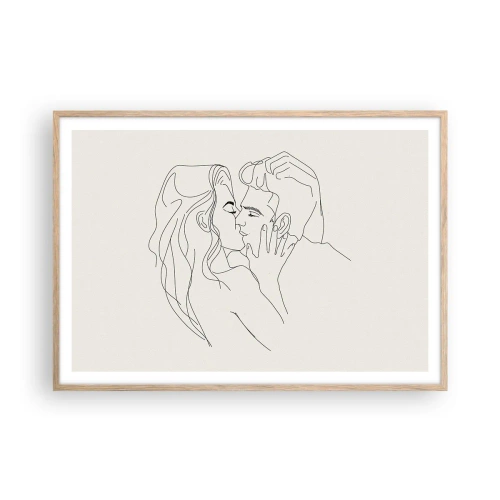 Poszter világos tölgy keretben - Összegabalyodva az érzésben - 100x70 cm