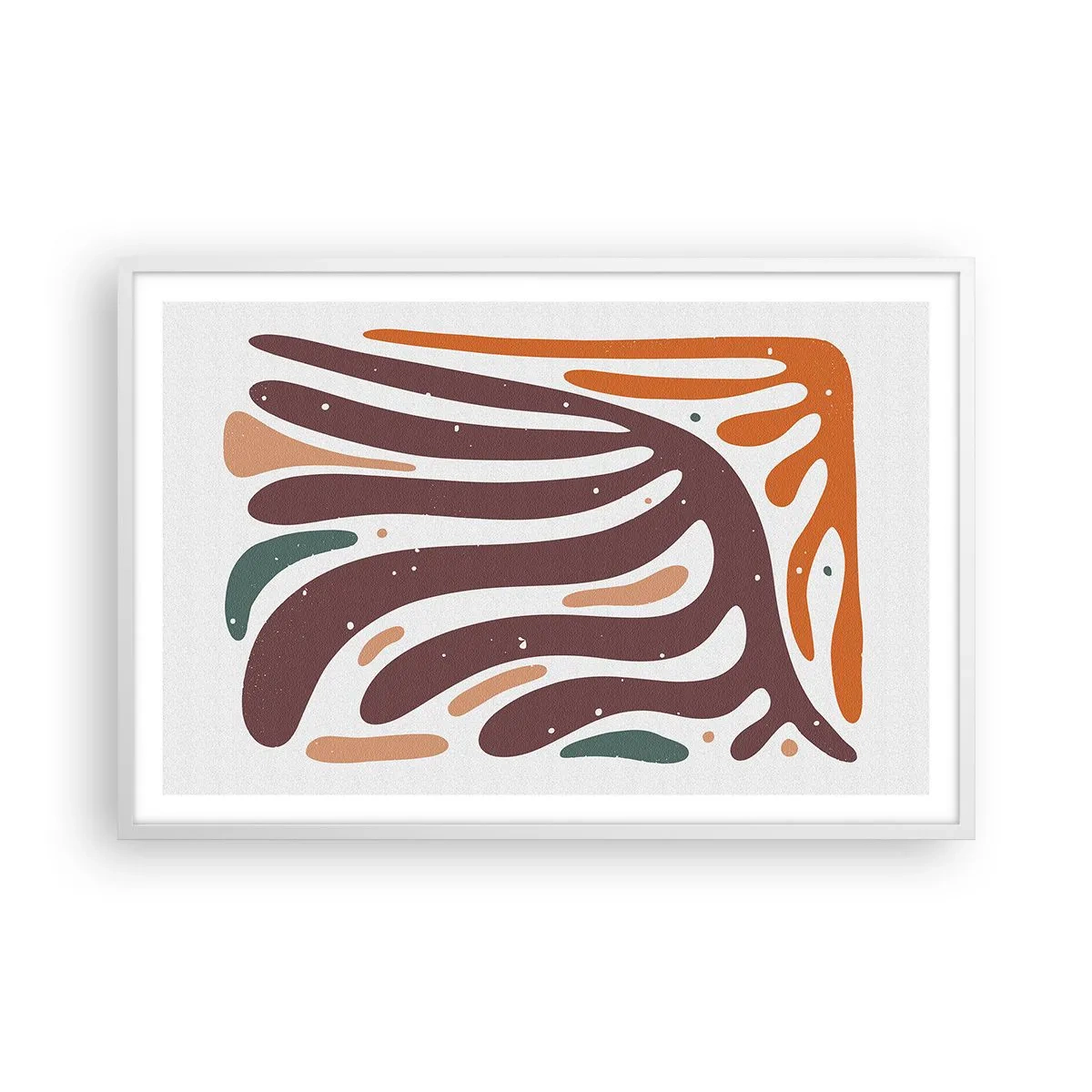 Poszter fekete keretben - Sugárzó organikus kompozíció - 91x61 cm
