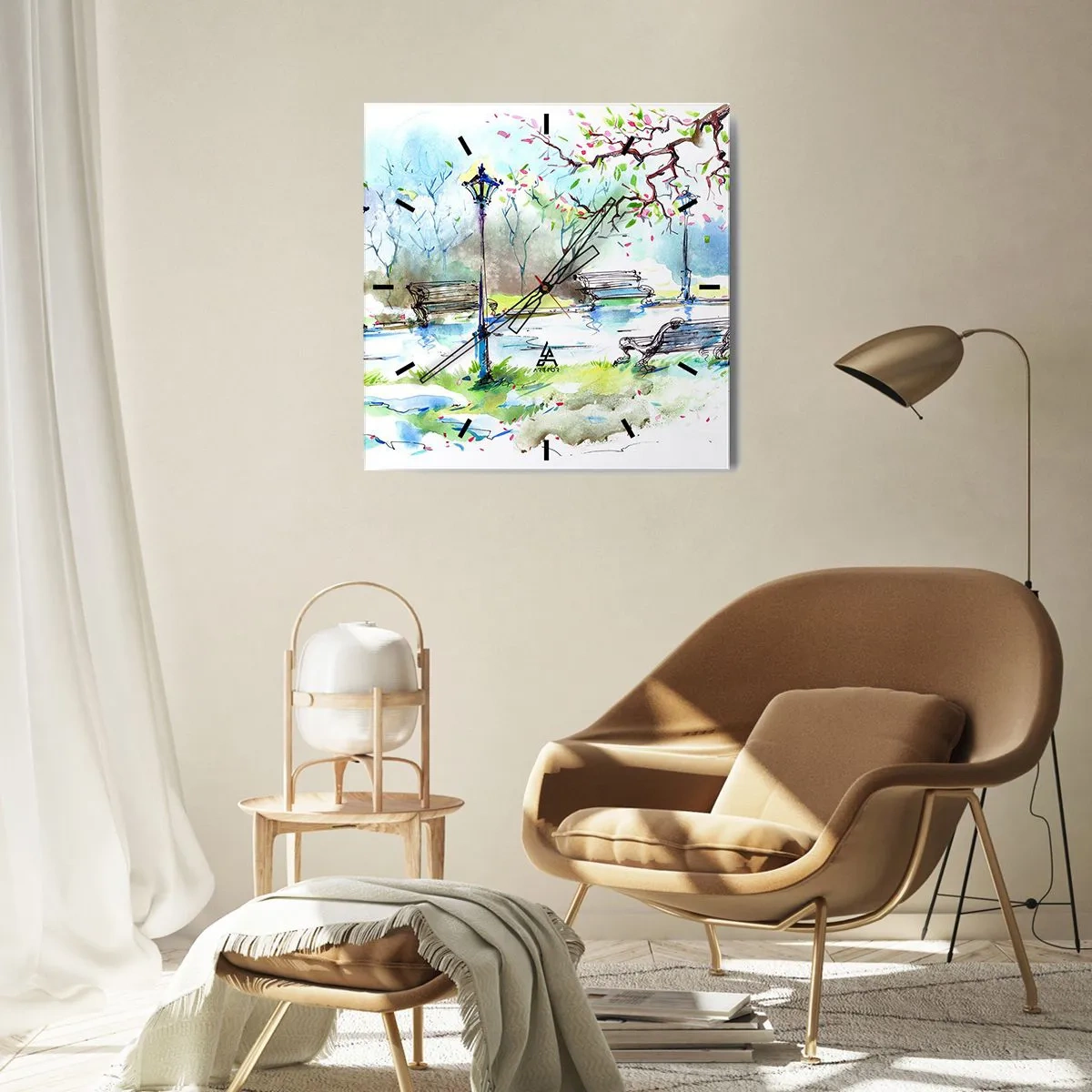 Falióra, Óra - A park csendjének varázsa - 40x40 cm