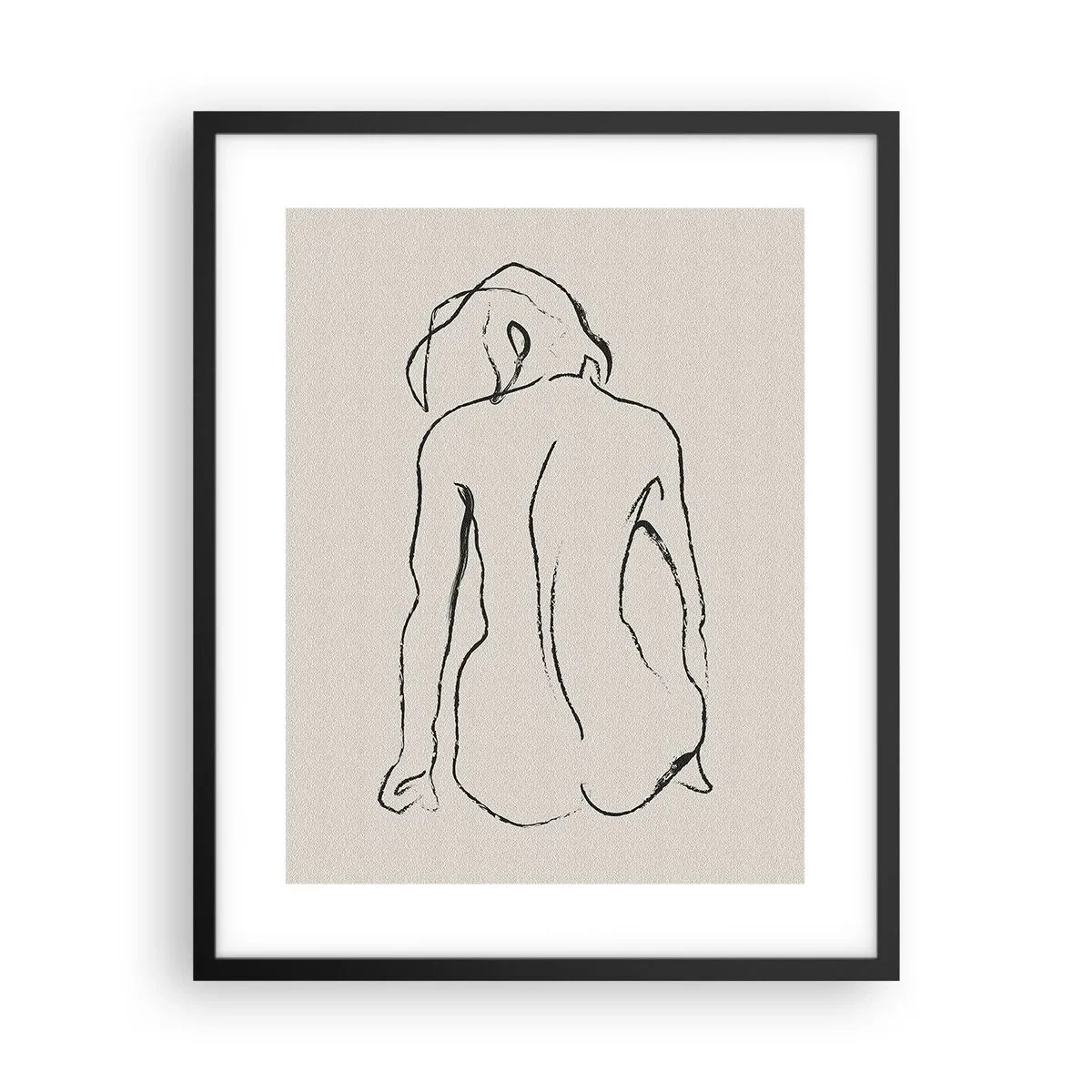 Poszter fehér keretben - Lány meztelenül - 40x50 cm