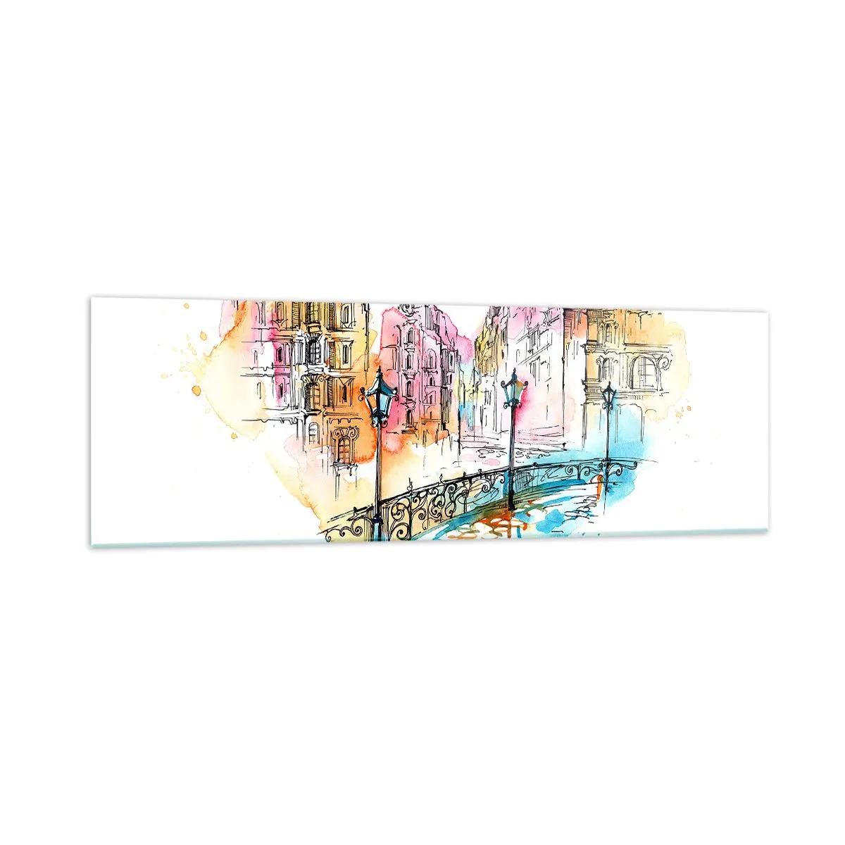 Üveg kép - A város szíve - 160x50 cm