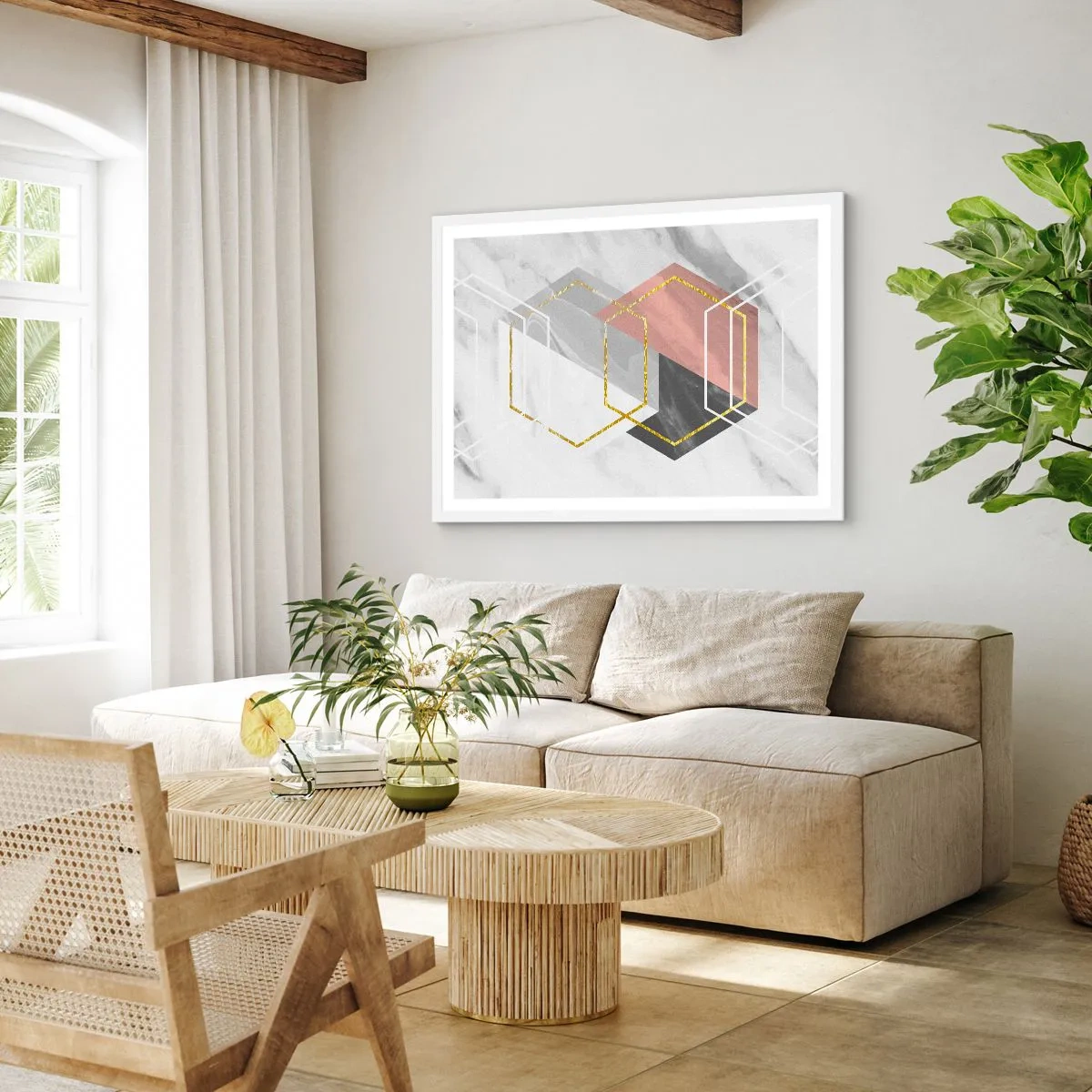 Poszter fekete keretben - Lánc kompozíciója - 100x70 cm