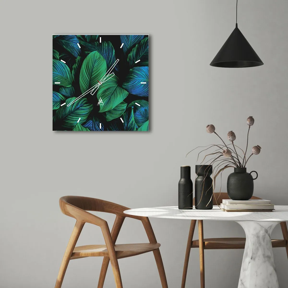 Falióra, Óra - A zöld tömegben - 40x40 cm