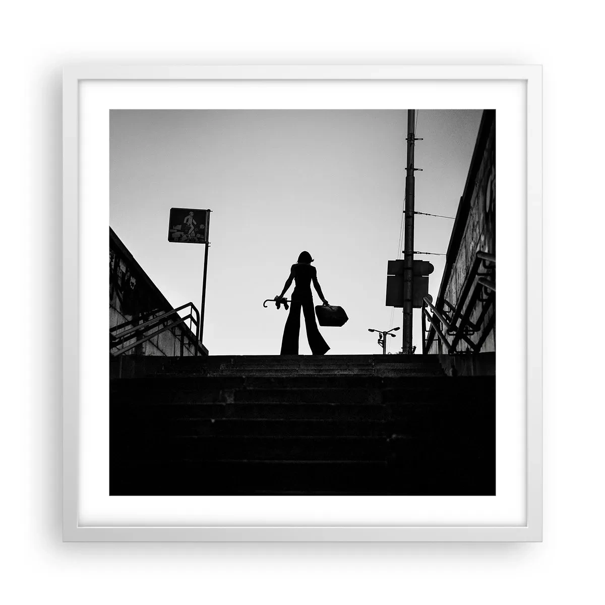 Poszter fekete keretben - Városi vándorlás - 50x50 cm