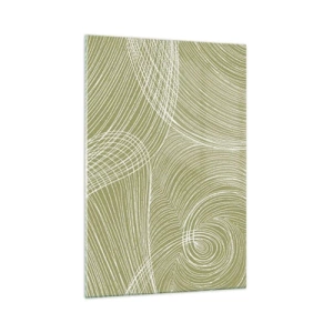 Üveg kép - Bonyolult absztrakció fehérben - 70x100 cm