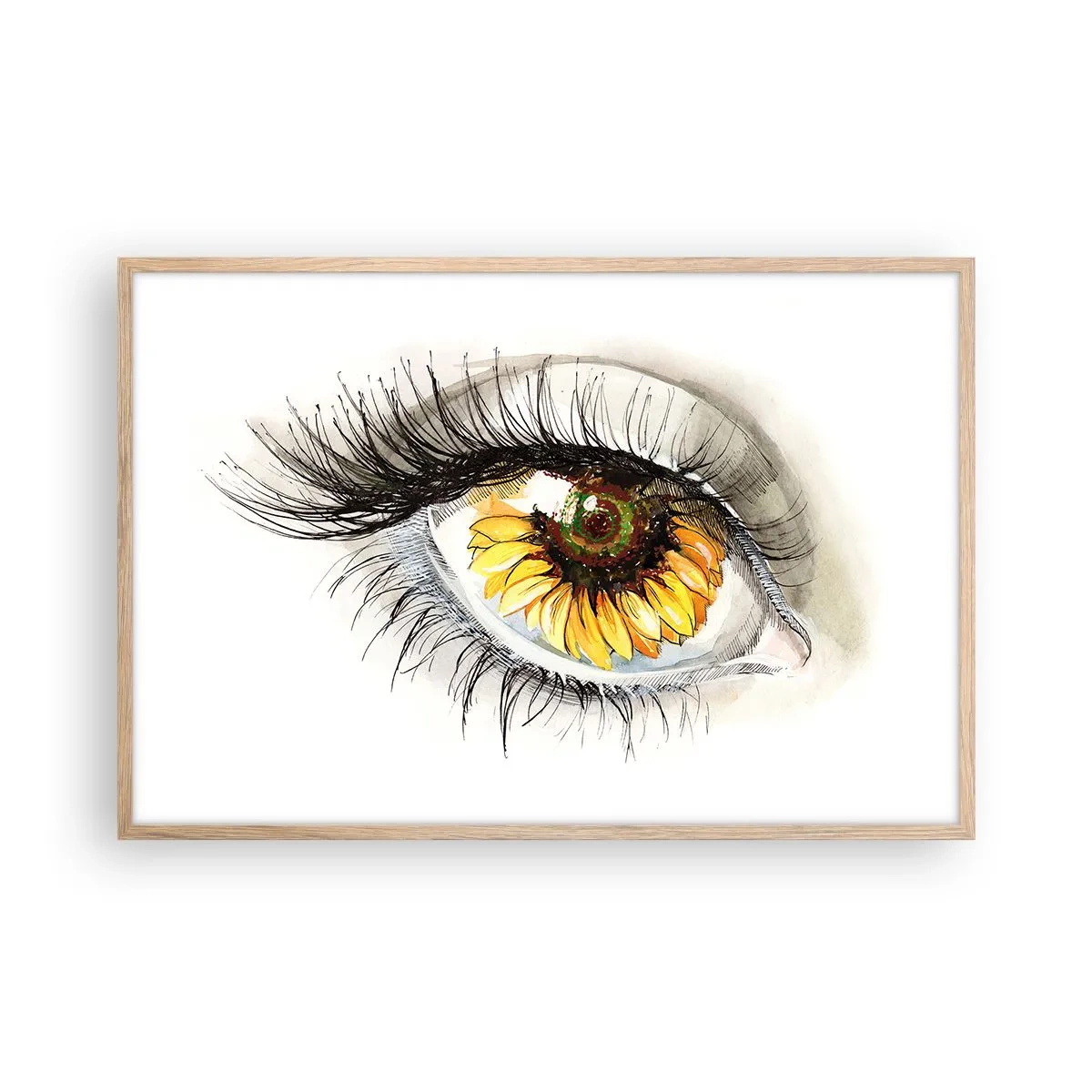 Poszter világos tölgy keretben - Tekintet forró mint a nyár - 91x61 cm