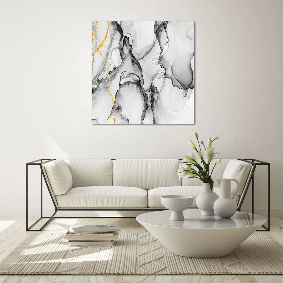 Üveg kép - Arany motívumú kompozíció - 70x70 cm