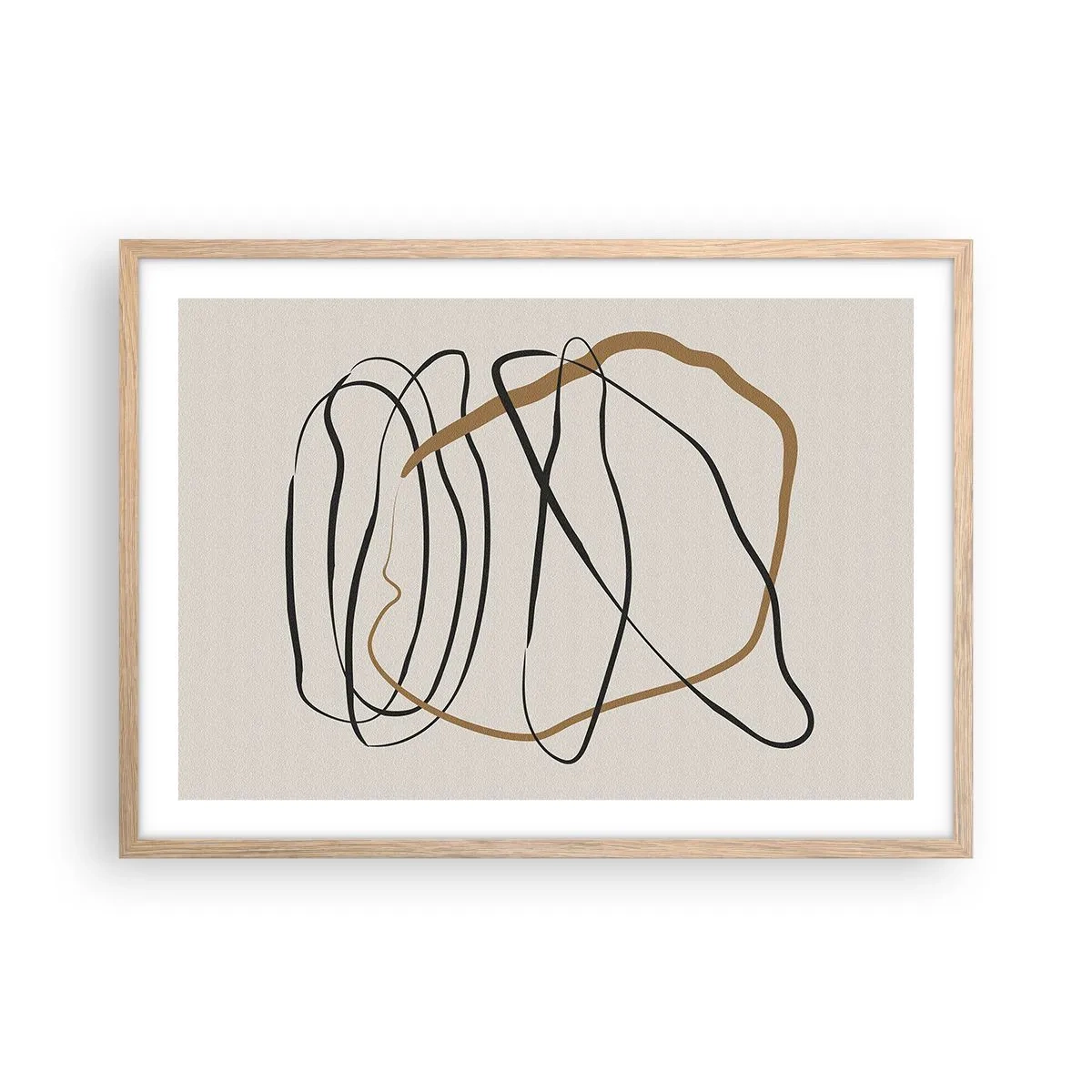 Poszter világos tölgy keretben - Kompozíció - birtokló tánc - 70x50 cm