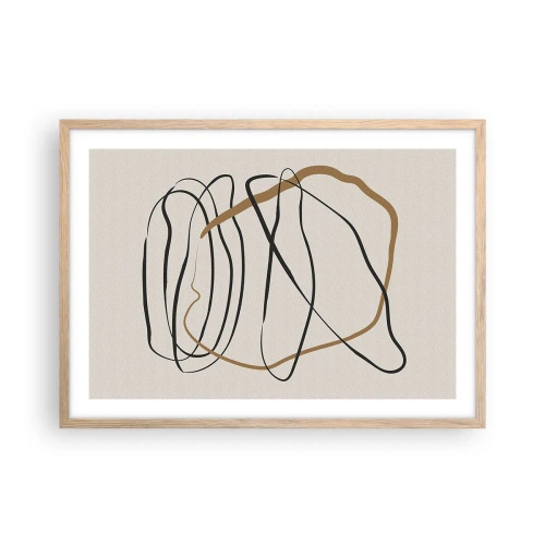 Poszter világos tölgy keretben - Kompozíció - birtokló tánc - 70x50 cm