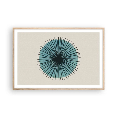 Poszter világos tölgy keretben - Ragyogóan a kékben - 91x61 cm