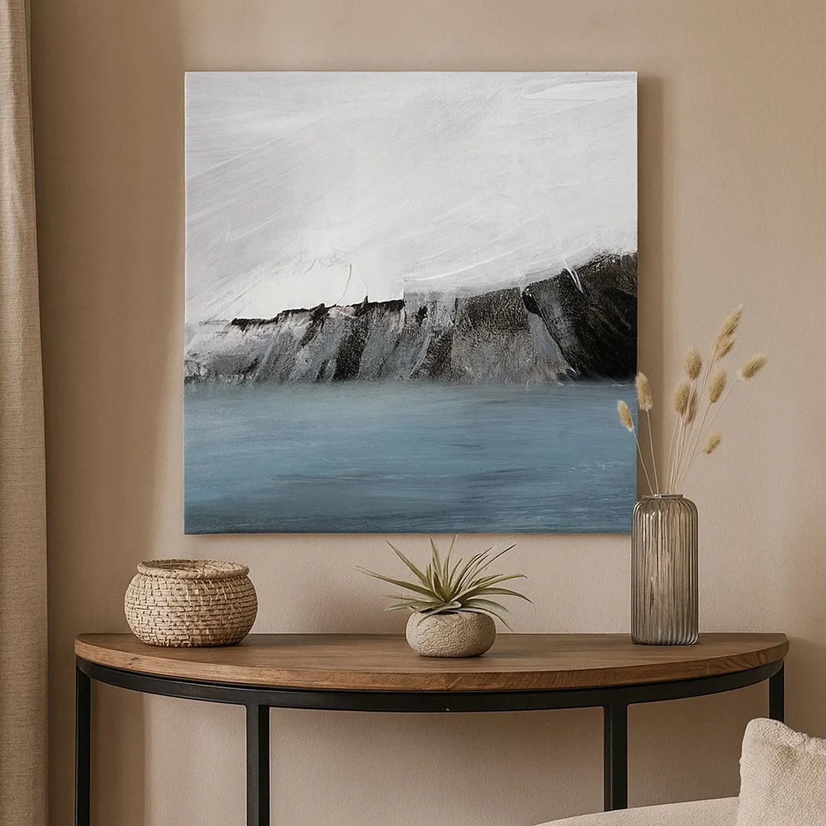 Vászonkép - Víz - föld: az elemek összecsapása - 30x30 cm