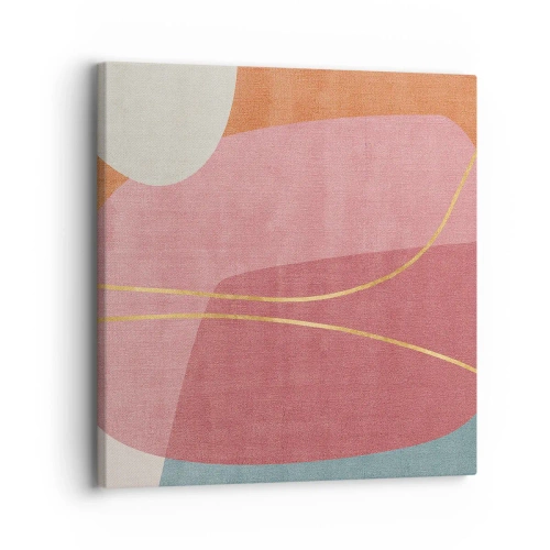 Vászonkép - Pasztell kompozíció aranyszálakkal - 30x30 cm