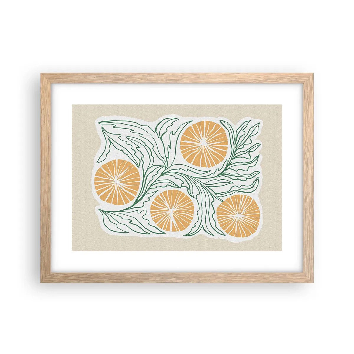 Poszter világos tölgy keretben - Etnikus egy csipet absztrakcióval - 40x30 cm