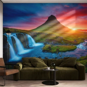 Egyedi tapéta Premium Sand - Izland - tűz és víz - Tájkép, Izland, Kirkjufellsfoss