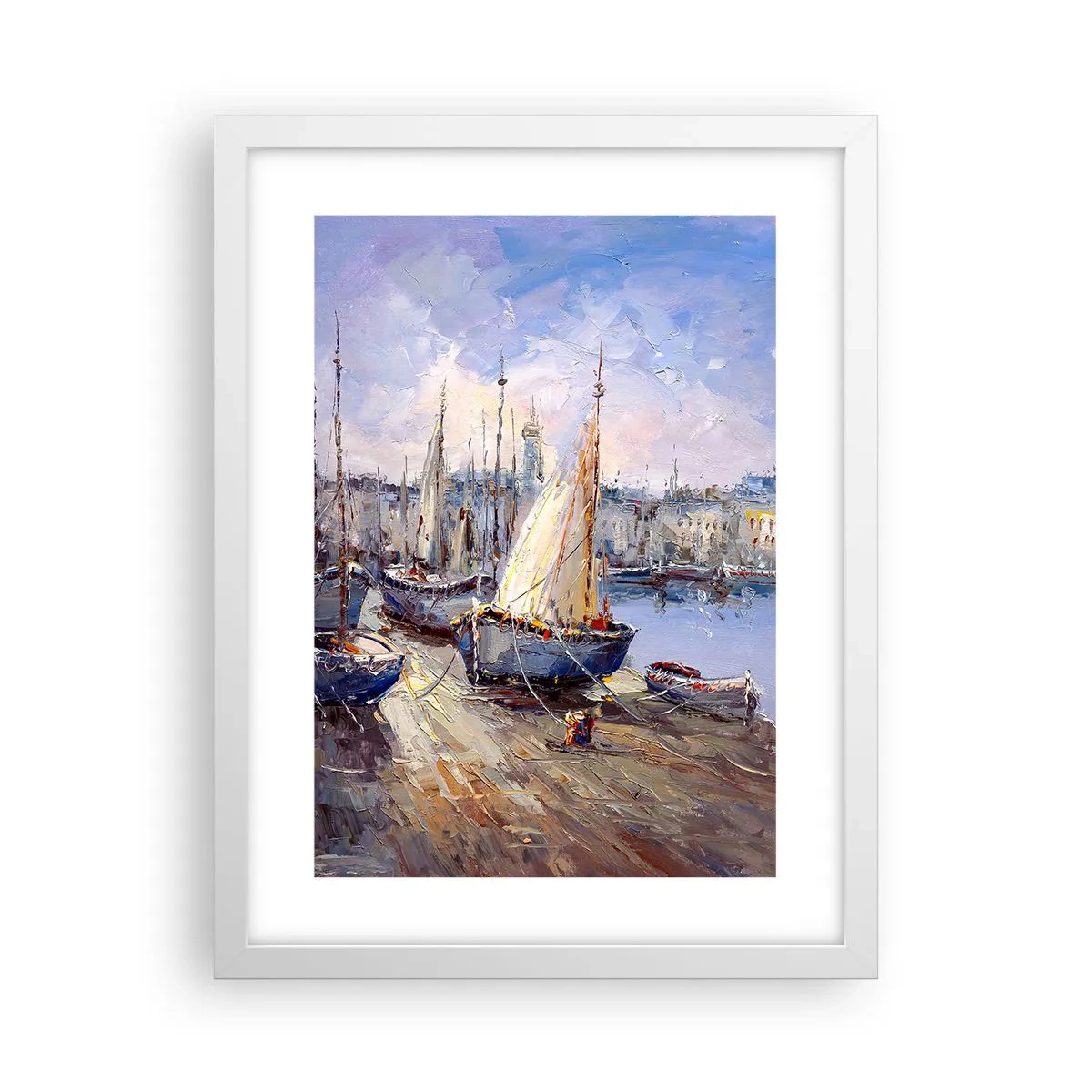 Poszter fekete keretben - Város az öböl mellett - 30x40 cm