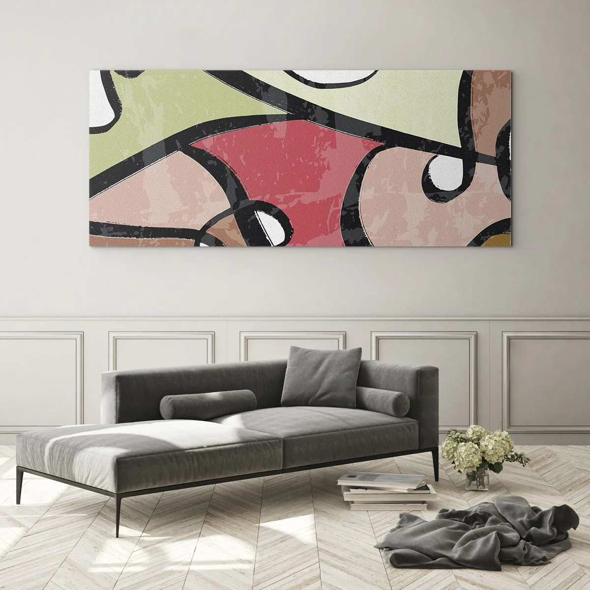 Üveg kép - Pirouettek a színek között - 100x40 cm