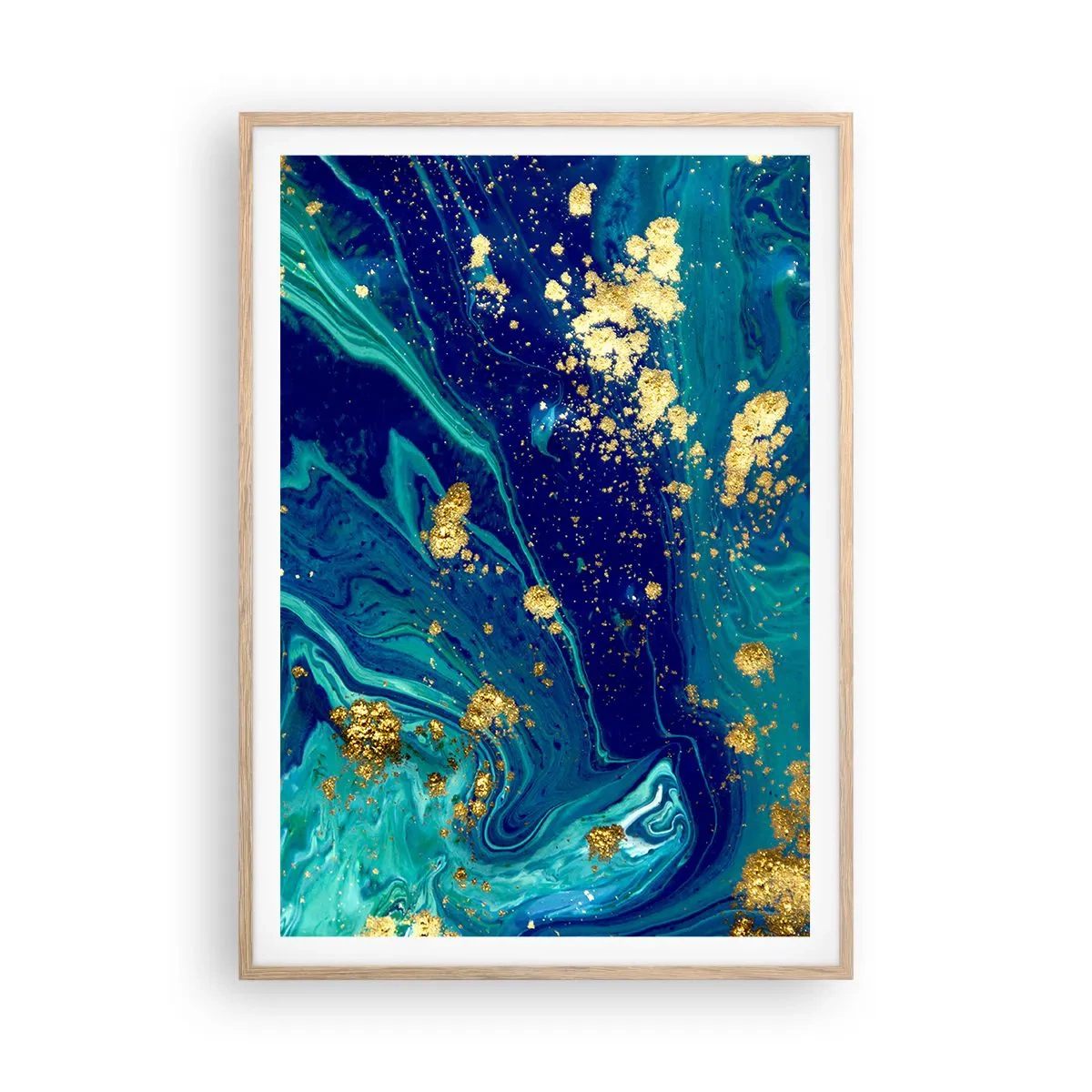 Poszter világos tölgy keretben - Nap pelyhek  - 70x100 cm