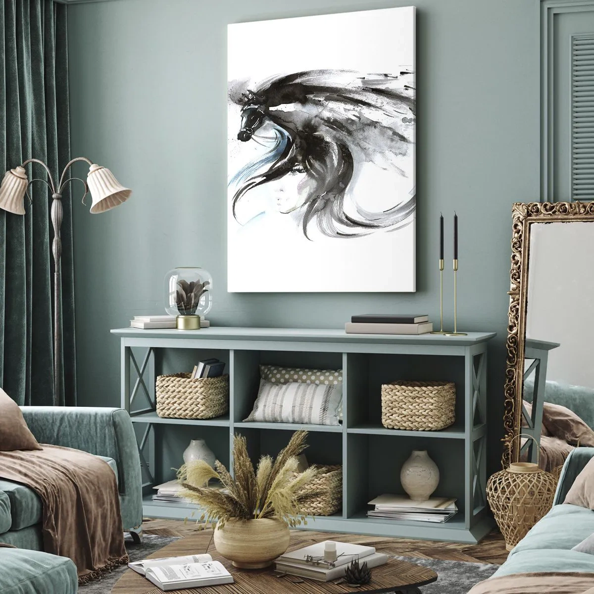Vászonkép - Fekete Herceg Vágtája - 50x70 cm