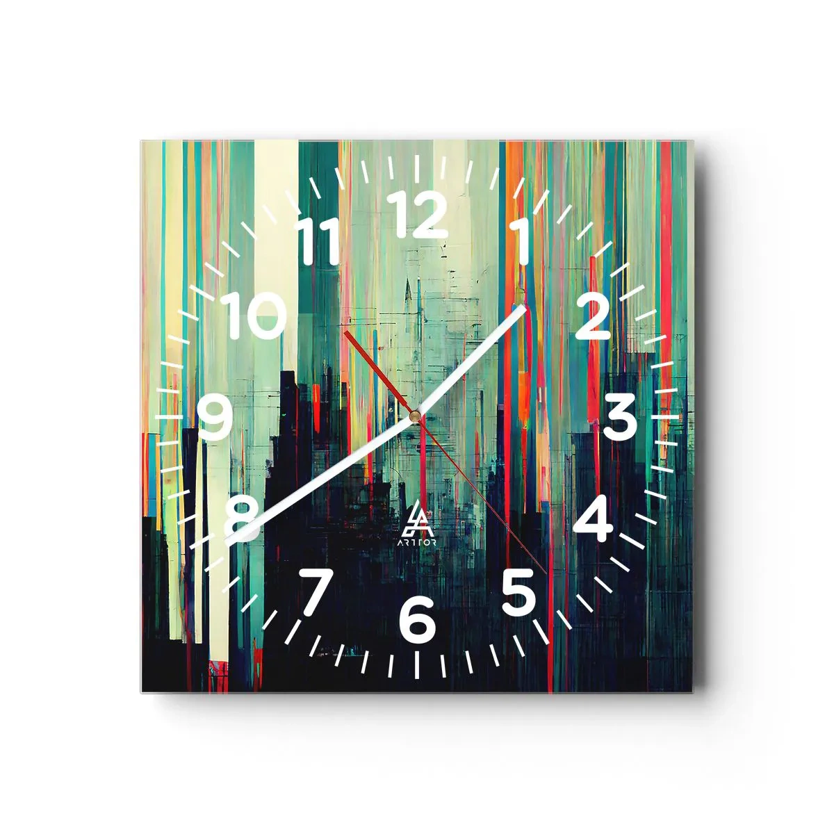 Falióra, Óra - Futurisztikus város - 40x40 cm