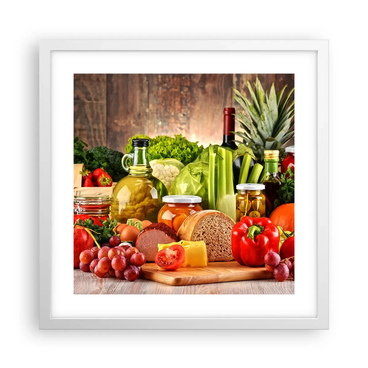 Poszter fekete keretben - Füstölt, sült és pácolt - 40x40 cm