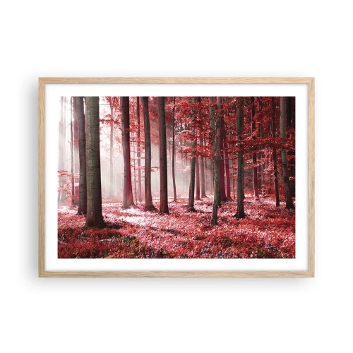 Poszter világos tölgy keretben - A piros különösen szép - 70x50 cm