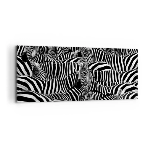 Vászonkép - Csoportos, csíkos portré - 100x40 cm