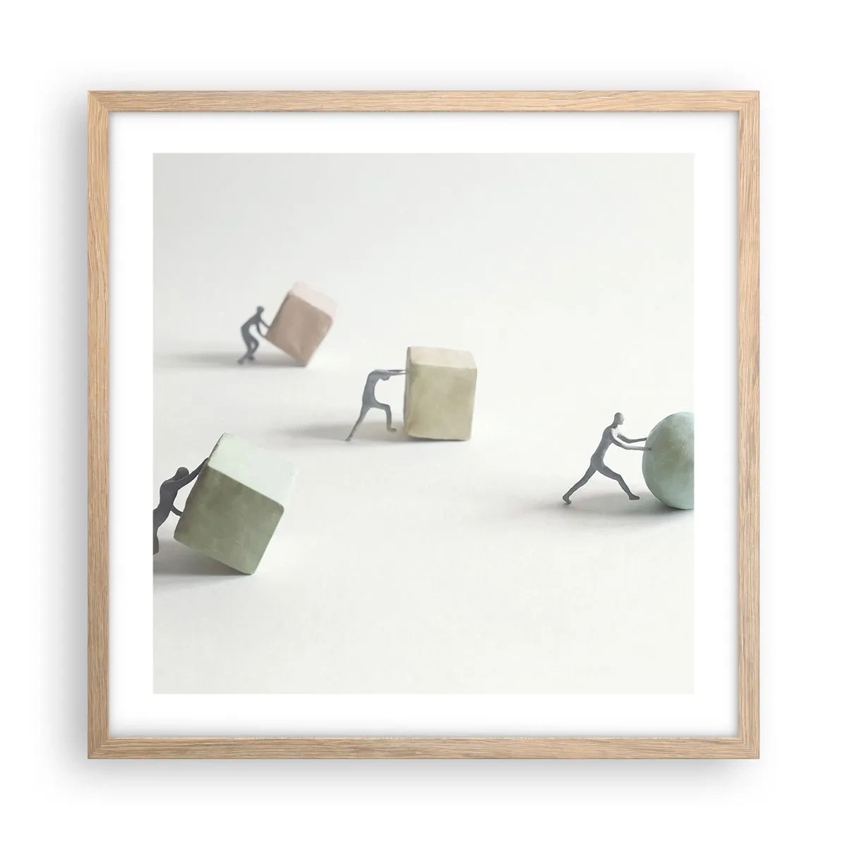 Poszter világos tölgy keretben - Maga az élet - 50x50 cm