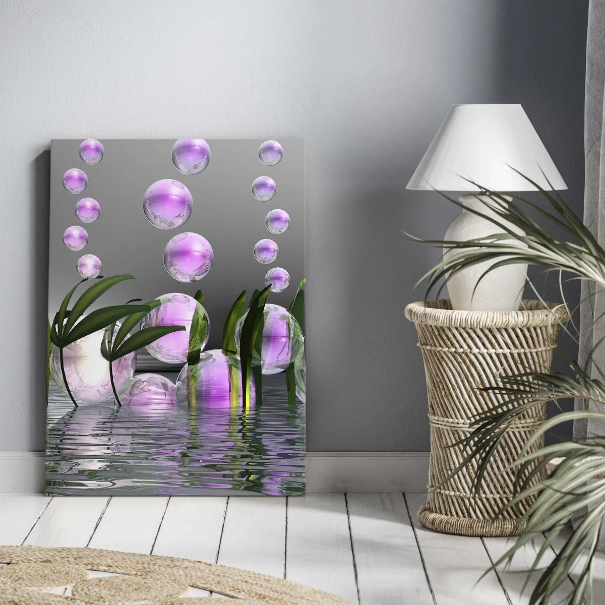 Vászonkép - A könnyedség és az élet tükröződő kompozíciója - 55x100 cm