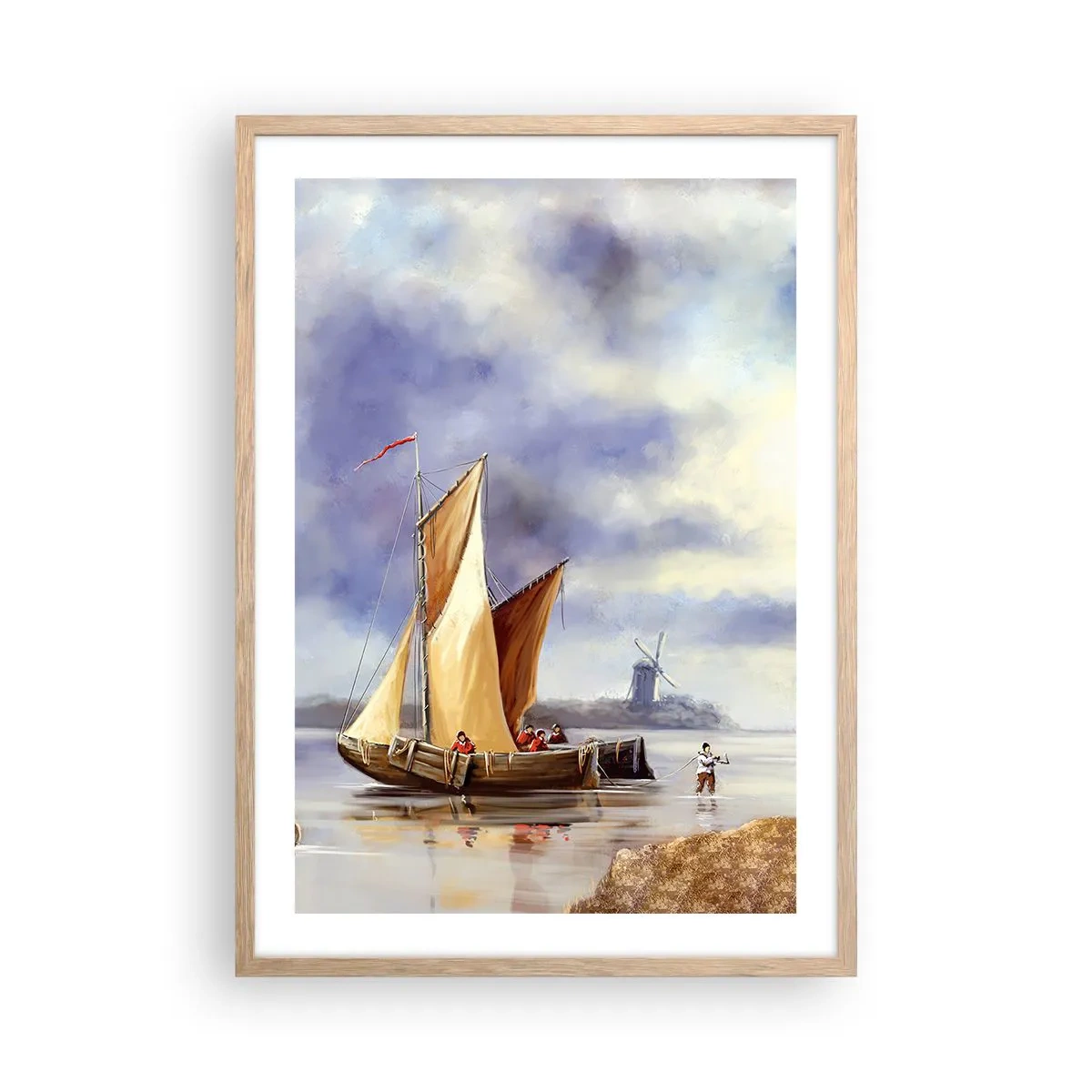 Poszter világos tölgy keretben - A tengerészek visszatérése - 50x70 cm