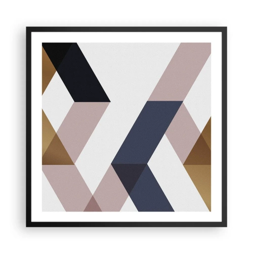 Poszter fehér keretben - Síkok és szögek - 60x60 cm